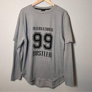 Sean Combs ENYCE New York Mens XXL HIP HOP Sweatshirt Grey Blue 99 Hustler Shirt